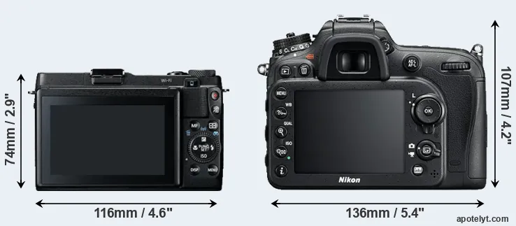 Comparison G1X Mark II or D7200 rear
