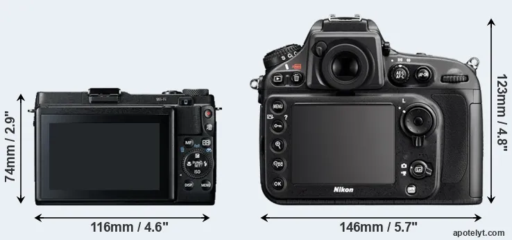Comparison G1X Mark II or D800 rear