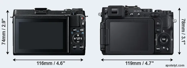 Comparison G1X Mark II or P7800 rear