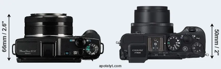 Compare G1X Mark II versus P7800 top