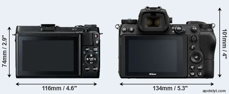Comparison G1X Mark II or Z6 rear