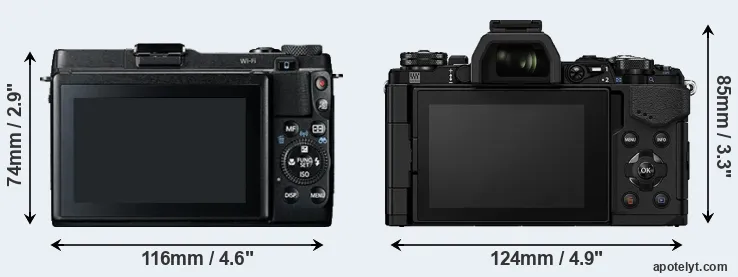 Comparison G1X Mark II or E-M5 II rear