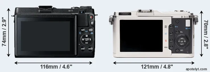 Comparison G1X Mark II or E-P1 rear