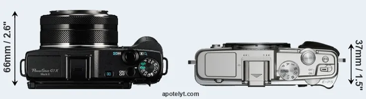 Compare G1X Mark II versus E-P5 top