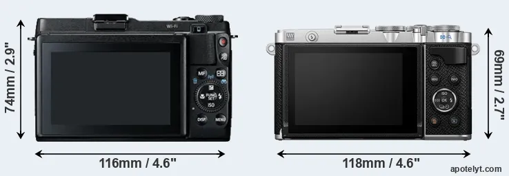 Comparison G1X Mark II or E-P7 rear