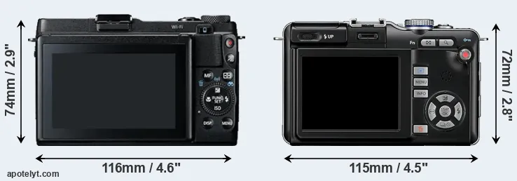 Comparison G1X Mark II or E-PL1 rear