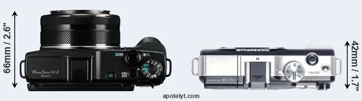 Compare G1X Mark II versus E-PL1 top