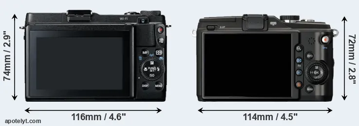 Comparison G1X Mark II or E-PL2 rear