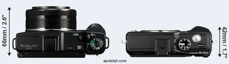Compare G1X Mark II versus E-PL2 top