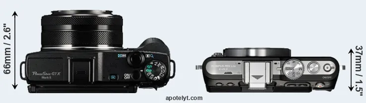 Compare G1X Mark II versus E-PL3 top
