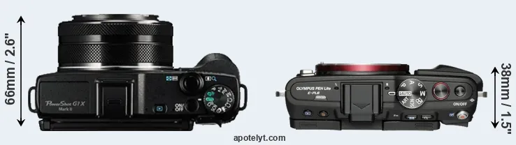 Compare G1X Mark II versus E-PL6 top