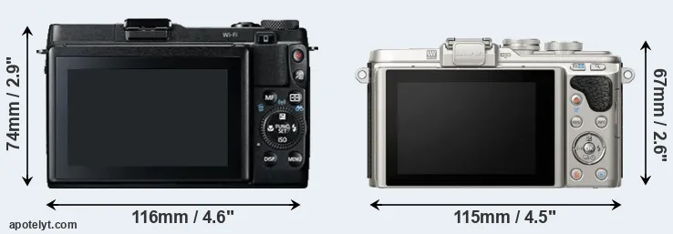 Comparison G1X Mark II or E-PL8 rear