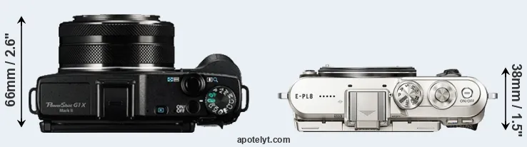 Compare G1X Mark II versus E-PL8 top
