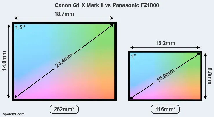 Canon G1 X Mark II and Panasonic FZ1000 sensor measures