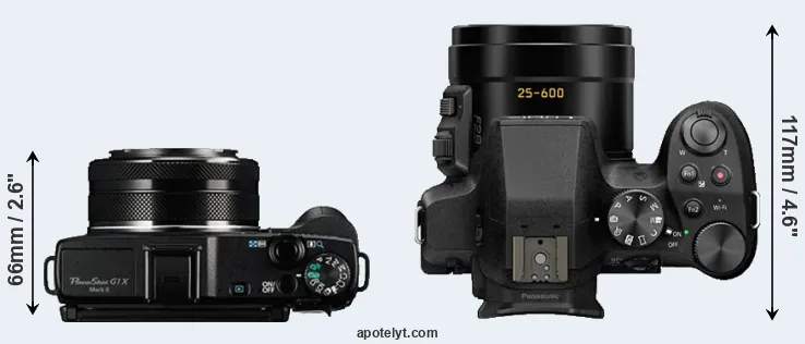 Compare G1X Mark II versus FZ330 top