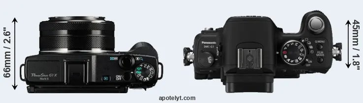 Compare G1X Mark II versus G1 top