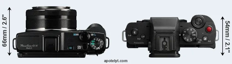 Compare G1X Mark II versus G110 top