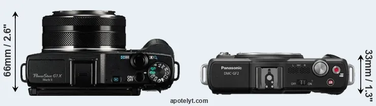 Compare G1X Mark II versus GF2 top