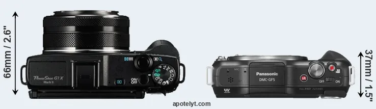 Compare G1X Mark II versus GF5 top