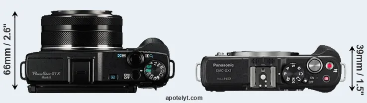 Compare G1X Mark II versus GX1 top
