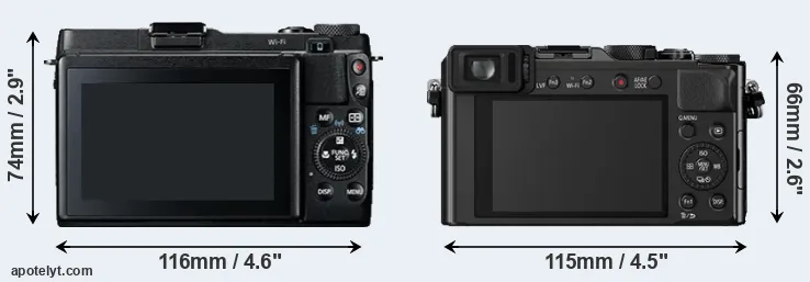 Comparison G1X Mark II or LX100 rear