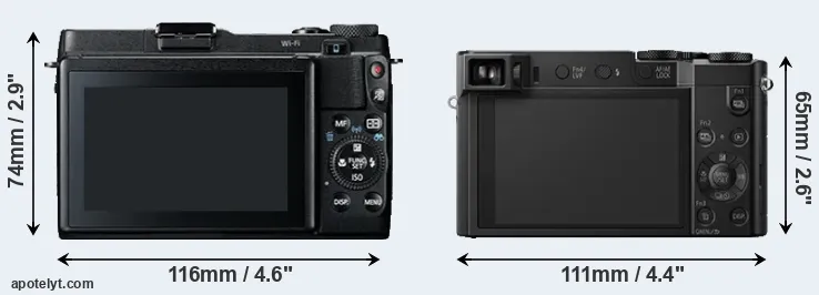 Comparison G1X Mark II or ZS100 rear