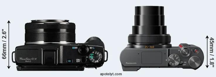 Compare G1X Mark II versus ZS200 top