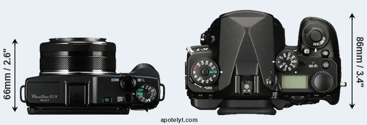 Compare G1X Mark II versus K-1 top