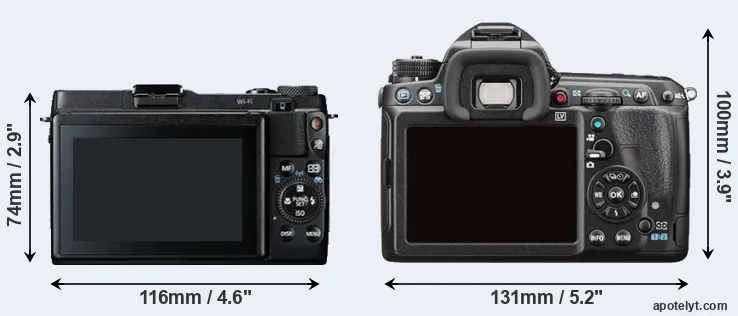 Comparison G1X Mark II or K-3 II rear