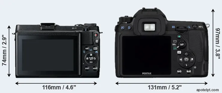 Comparison G1X Mark II or K-5 rear