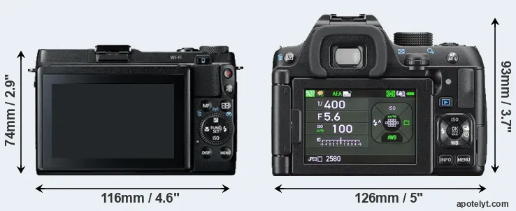 Comparison G1X Mark II or K-70 rear
