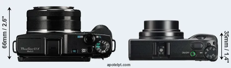 Compare G1X Mark II versus GR IIIx top