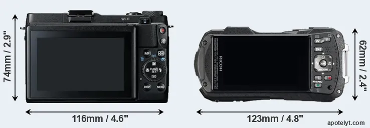 Comparison G1X Mark II or WG-60 rear