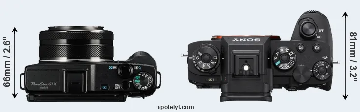 Compare G1X Mark II versus A1 top