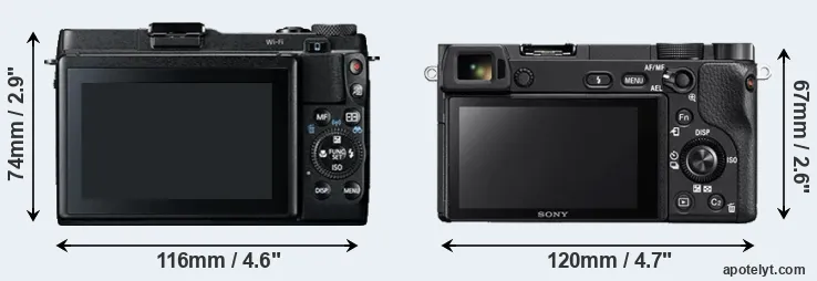 Comparison G1X Mark II or A6300 rear