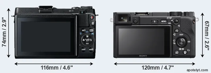 Comparison G1X Mark II or A6400 rear