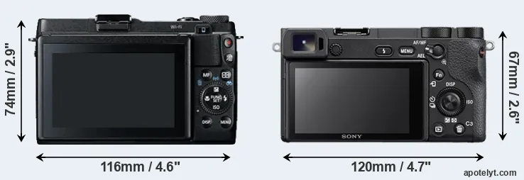 Comparison G1X Mark II or A6500 rear
