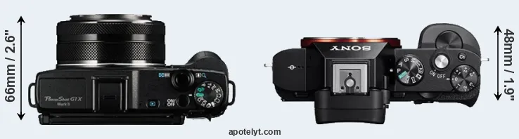Compare G1X Mark II versus A7R top