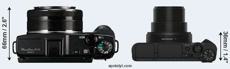 Compare G1X Mark II versus HX80 top