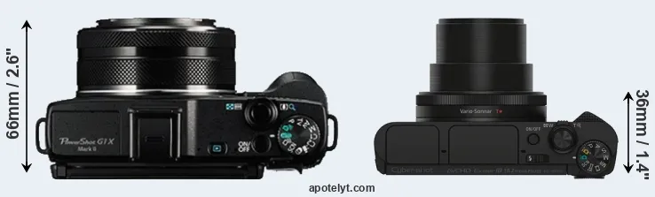 Compare G1X Mark II versus HX90V top
