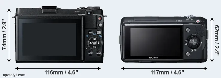 Comparison G1X Mark II or NEX-3 rear