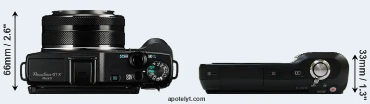 Compare G1X Mark II versus NEX-3 top