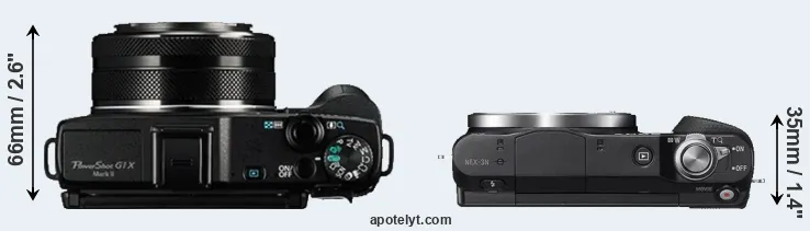 Compare G1X Mark II versus NEX-3N top