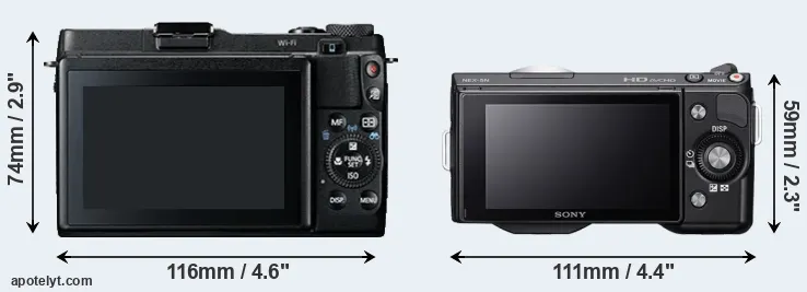 Comparison G1X Mark II or NEX-5N rear