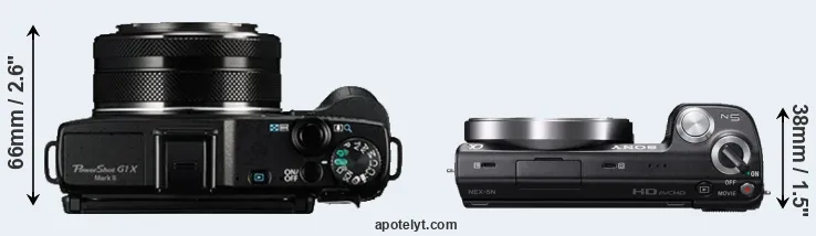 Compare G1X Mark II versus NEX-5N top