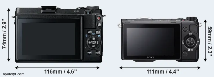 Comparison G1X Mark II or NEX-5R rear