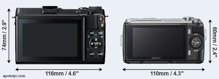 Comparison G1X Mark II or NEX-C3 rear