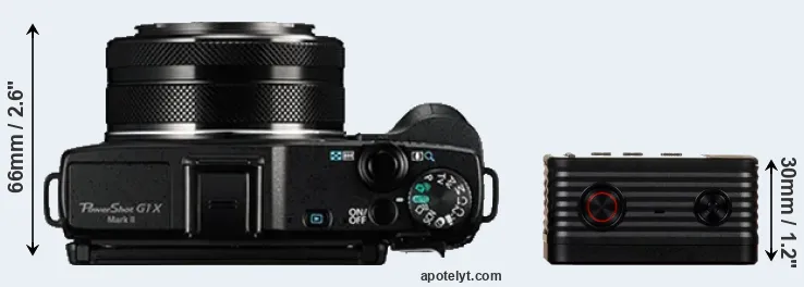 Compare G1X Mark II versus RX0 top