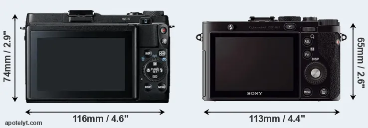 Comparison G1X Mark II or RX1 rear