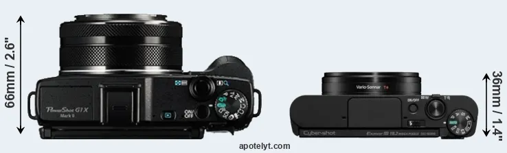 Compare G1X Mark II versus WX800 top